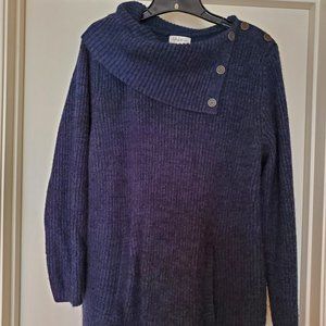 Navy Blue Sweater with Front Pocket